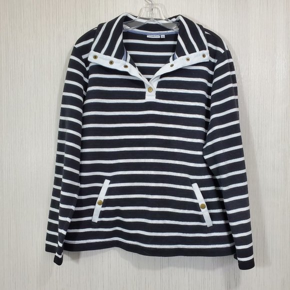 croft & barrow Tops - Croft & Barrow striped snap collar long sleeve shirt woman's size XL